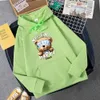 スリープハッピーテディベアおもしろい女性服の通気性緩いパーカー