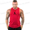 Herr t-shirts nya bodybuilding sportiga tank tops män gym