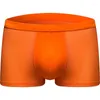 Men de sous-vêtements Men sous-vêtements Sexy Gay Boxers Nylon Mâle Male Male Rapide Dry Cueca Tanga Shorts solides Sleeping Or128