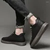 Casual Shoes Leather Men's Sneakers Fashion Man Höjd ökar 5 cm högkvalitativa män för stor storlek 47