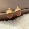 Orecchini per borchie Gioielli moda 925 Ago argento di alta qualità rame adorabile forma di pinecone per femminili da donna regalo carino stile