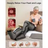 Massager di compressione delle gambe aggiornati per la circolazione e sollievo dal dolore - massaggiatore con calore e compressione, 3 modalità di riscaldamento, 3 intensità: massaggio alle gambe e ai piedi