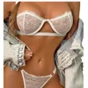 Bras sätter 2024 Womanlace Transparent underkläder Delikat BRA Fairy Brodery Kort underkläderpaket Push Up Breves