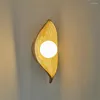 Wall Lamps LED Lamp Nordic Leaf Resin Light Living Room Sconces Corridor Porch Background Home Decor Lighting Luminaria