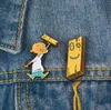 Jonny and Plank Enamel Brooches Pins Anime Eene Badge Brooch Lapel Pin Denim Shirt Collar Childhood Cartoon Jewelry Gifter Frien3292777