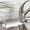 Küchenspeicherschwamm Halter Rostproofes Waschbecken Rack mit abnehmbarem Abflussschalen Organizer