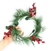 Fleurs décoratives artificielles aiguilles en pin anneau de bougie guirlandes pour décor d'ornement de Noël