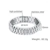 Bracelets de liaison zorcvens 15 mm de large or argent en or couleur en acier inoxydable bracelet de monat