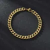 AXJG Chain High Quality Stainless Steel Bracelets For Men Blank Color Punk Curb Cuban Link Chain Bracelets On the Hand Jewelry Gifts trend d240419