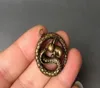 Mässingssnake lindad kaningenerering Rich Pendant Solid Zodiac Snake Bunny Pendant Copper Micro Carved Jewelry Gift2176620