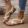 Sandals Woven womens Roman sandals flat shoes clip toe beach sandals 2024 summer new light designer womens Zapatos De Mujer shoes Q240419