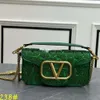 Crytasl Full Leather Letter Bag Lady Purse Stud Vallentinoo Chain Bags 2024 Handbags Womens Fashion One Cowhide Shoulder Diagonal Cross Loco 5U0Y