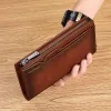 Wallets Williampolo 2023 Men Wallet Long Style High Quality Card Holder Male Purse Zipper Large Capacity Brand Vintage Wallet for Men