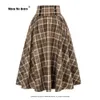 Винтажная плитная юбка для клетки Осенняя зима высокая талия в корейском стиле