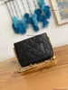 laptop 7A leather bag Wallet Real Leather Tier Mirror Quality Women Black Quilted Coin Purse Lady Credit Card Wallets Luxury Designers Fashion Box Bags 19cm Womens