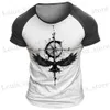 Herren T-Shirts Sommer T-Shirt Männer 3D-Kompass-Druck Kurzer Slve Tops Navigation Grafik 2023 Vintage T-Shirt Übergroße T-Shirt Männer Kleidung T240419