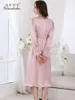 Kvinnors sömnkläder 19 Momme Natural Silk Nightgown Women Princess Lace Sweet Pink Long Nightdress NachtKleding Pijama Feminino S5902