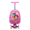 Luggage New cute skateboard suitcase scooter children's trolley luggage box 16 " boys and girls lovely carryon bag student travel case