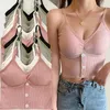 Camisoles & Tanks Cute Sleeveless Cropped Tank Top Women's Crop Summer 2024 Korean Corset Camisole Knit Sexy Slim Vest Bra Tops Female Y2k