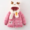 Down Coat Toddler Girl Winter Clothes Baby Kids Jackets For Girls Little Clothing Christmas Cartoon Fur Hood Jacket Scarf