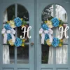 Decorative Flowers Artificial Flower Handmade Rattan Garland Simulation Hydrangea Decoration Door Wreath Hanging Ornaments Wholesale