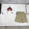 Luxe kinderontwerper kleding zomer Babypakken maat 90-150 cm dierpatroon afdrukkende korte mouwen poloshirt en shorts 24APRIL