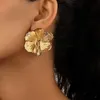 Andere modieuze creatieve multi -layer metalen bloem oorbellen voor vrouwen vintage overdreven elegante elegante bloemblaadjes accessoires feest sieraden 240419