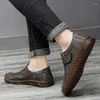 Casual schoenen Men Heren Loafers Kwaliteit Lederen flats mocassins Big Size 38-47