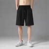 Shorts masculinos calças de seda gelo masculino shorts mais tamanhos calças finas de calças de secagem rápida machos machos esportes malha de ginástica respirável 240419 240419