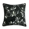 Pillow HINYEATEX High Quality Heavy Soft Contemporary Chenille Leaves Black White Beige Home Decor Case 45x45cm 1 Pc Pack