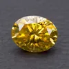 Bagues de mariage Moisanite Stone Golden Yellow Color Oval Cut Gra Certificate Lab Créé de bijoux de bricolage Diamant Boucles d'oreilles Faire 240419