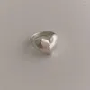 Anelli a grappolo Panjbj 925 Sterling Silver Love Heart Ring per donna Girl GIF glassa tridimensionale Gioielli regolabili