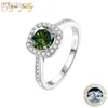 Anello di solitario joycejelly 1 ct anelli di diamanti moissanite colorati per donne classiche femmine 925 sterling sterling anello di fidanzamento nuziale gioielli D240419