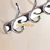 Chrome Plated Badrum Robe Hook Thandduk Väggkrokar Kök Rostfritt stål 5 Hat Bag Hanger Holder kläder 240407