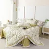 Bedding Sets Luxury Egyptian Cotton Flower Print Set Duvet Cover Linen Fitted Sheet Pillowcases Home Textile