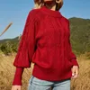 Maglioni femminili a colori solidi da donna Sleeve mezza curiosini maglione a cucciolo di maglione a sfioro elastico taglie taglie da maglietta