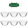 Geschirrsets 6 Stcs Bozai Cake Bowl Frucht kleines Glas Mini -Mikrowellen -Safe -Vorbereitungsschalen klare Puddingbecher