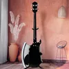 Nouvelle forme de hache Body Electric Bass Guitar 4 cordes Chrome Plated Hardware Mahogany Forme Solid Corps Rose Fingerard