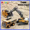 RC -Auto Kinder Spielzeug Fernbedienung für Jungen Radio Bagger Muldenkipper Bulldozer Elektroauto Kinder Geschenk Y240417