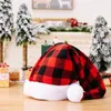 Berets Santa Claus Christmas Hat Fashion Plaid Year Dress Up Red Skull Skull Casque de style coréen Red