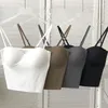 Camisoles & Tanks Seamless Ice Silk Crop Tops Wire-Free Camisole Sexy Summer Strap Vest Bra Lingerie Women One-Piece Tube Sleeveless