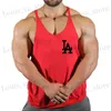 T-shirts masculins n ° 23 Sport Mens Summer Summer Gym Shirt Strt Slveless T-shirts For Men Tops Tops Singlets Sport Vest Vêtements T240419