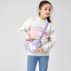 Kid Unicorn Embroidery Plush Crossbody Purses and Handbags Little Girls Rainbow Fluffy Purse Söt tecknad tecknad päls axelväska 240418