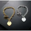 Kettingontwerper hart armbanden sieraden hoogwaardige 18k goud vergulde liefde cadeau sieraden voor dames nieuw roestvrij staal non fade armband groothandel