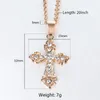 Pendant Necklaces Cross Crucifix Clear Crystal Necklace For Men Women 585 Rose Gold Prayer Jesus Snail Link Chain Wholesale Jewelry GPM26