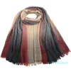 Scarves Winter Tie Dye British Scarf Woman Long Cotton Polyester Shawls Bandana Stole Poncho And Cape