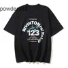 24SS American High Street Hip Hop Tendy Half Half Number Number Python Imprimer en vrac T-shirt