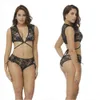 Love Especial Roupa Belinha Black Black Sexy Hollow Out Three Point Love Set