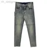 Designer Men's Jeans haut de gamme Brand Européen Trendy 2024 Printemps / été Fashionable Elastic Men Slim Fit Small Foot Blue Blue JJ87635