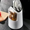 Kitchen Storage Cutter Block Holder Versatile 360° Rotatable With Dustproof Cover Organize Store Utensils For Easy